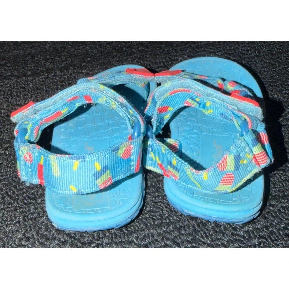 Cat & Jack Vanya Easy Closure Strap Ice Cream Patten Sandals Size 5